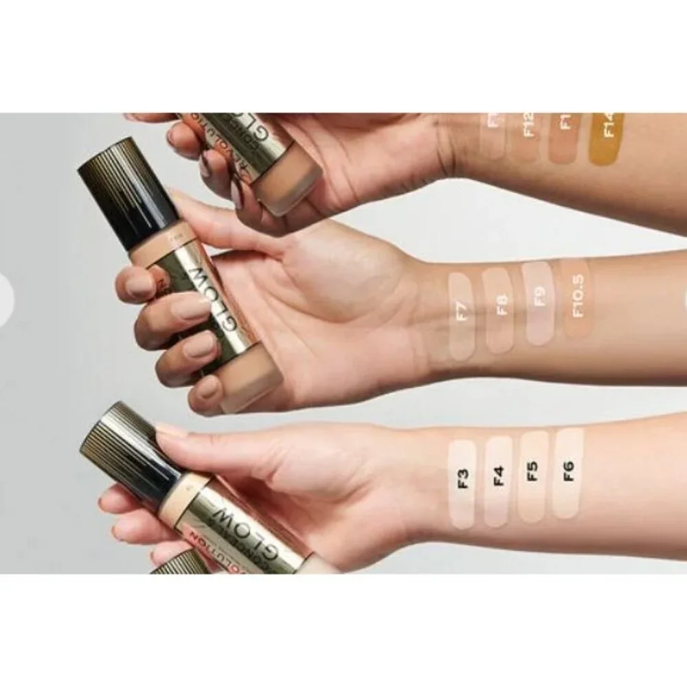 Revolution Conceal & Glow Foundation F6 Buildable Dewy Finish 24H Wear Vitamin C